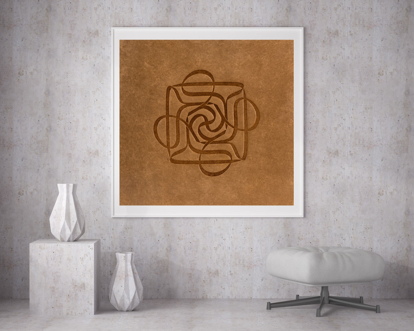 Dört Ali Doğal Deri Baskı Tablo