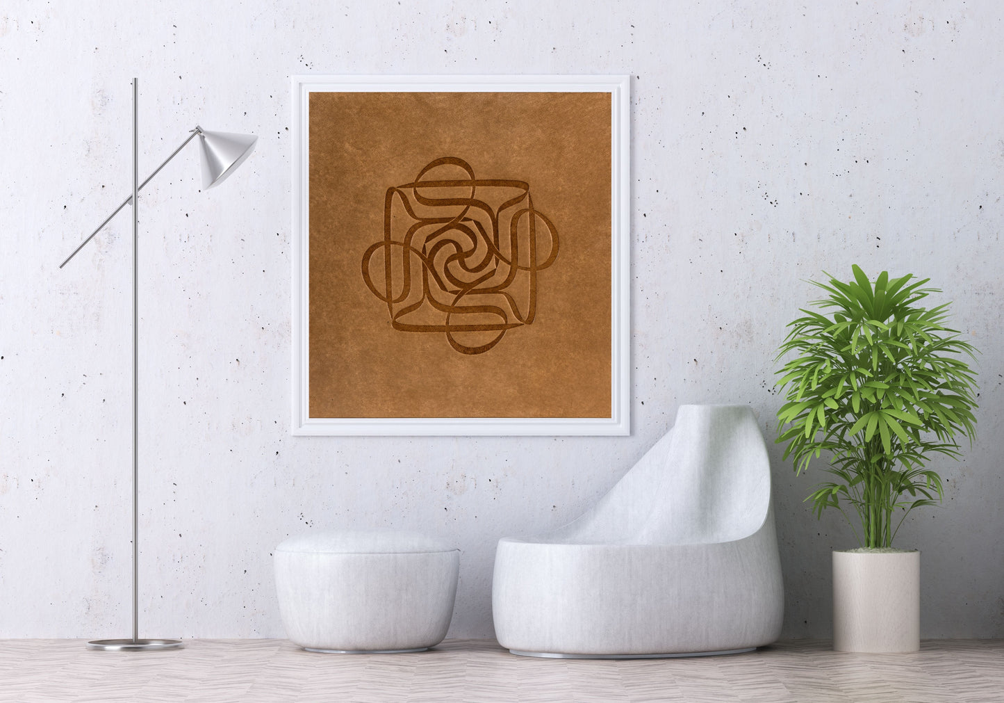 Dört Ali Doğal Deri Baskı Tablo