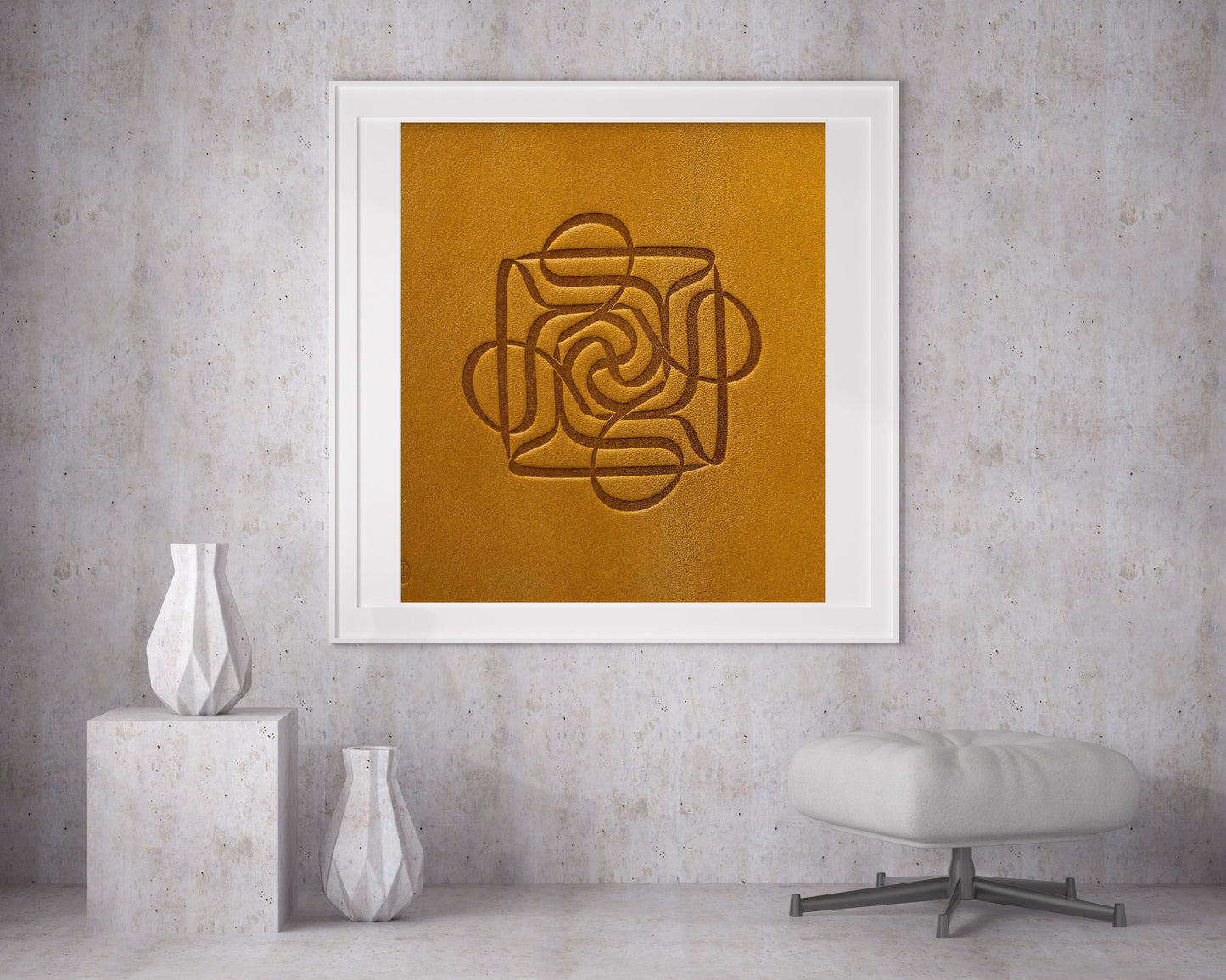 Dört Ali Sarı Deri Baskı Tablo