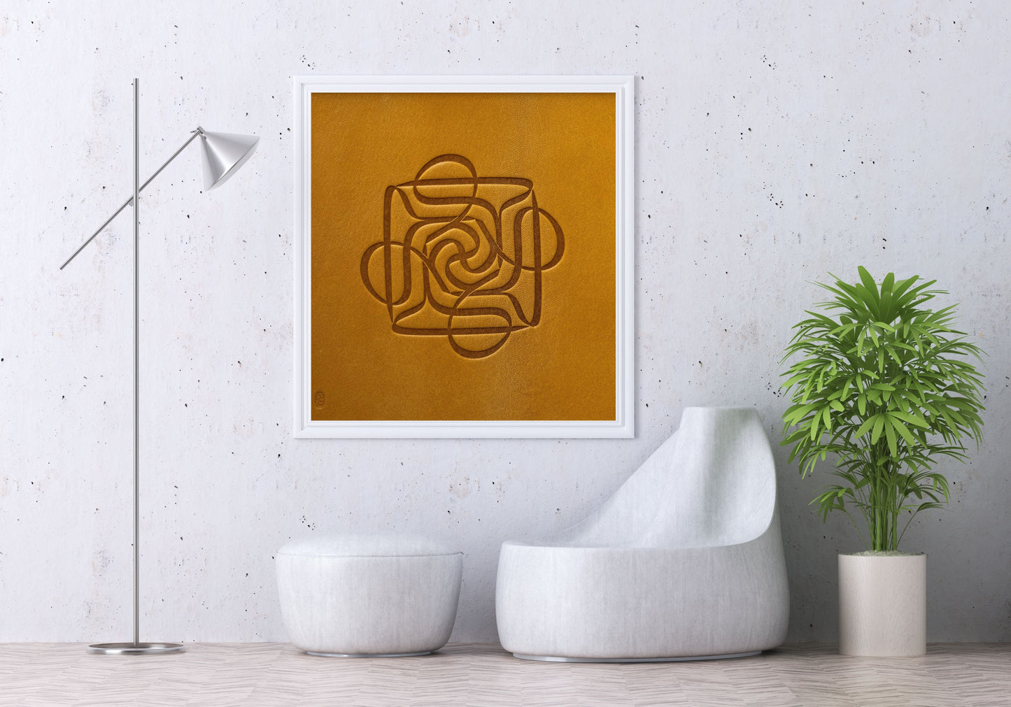 Dört Ali Sarı Deri Baskı Tablo