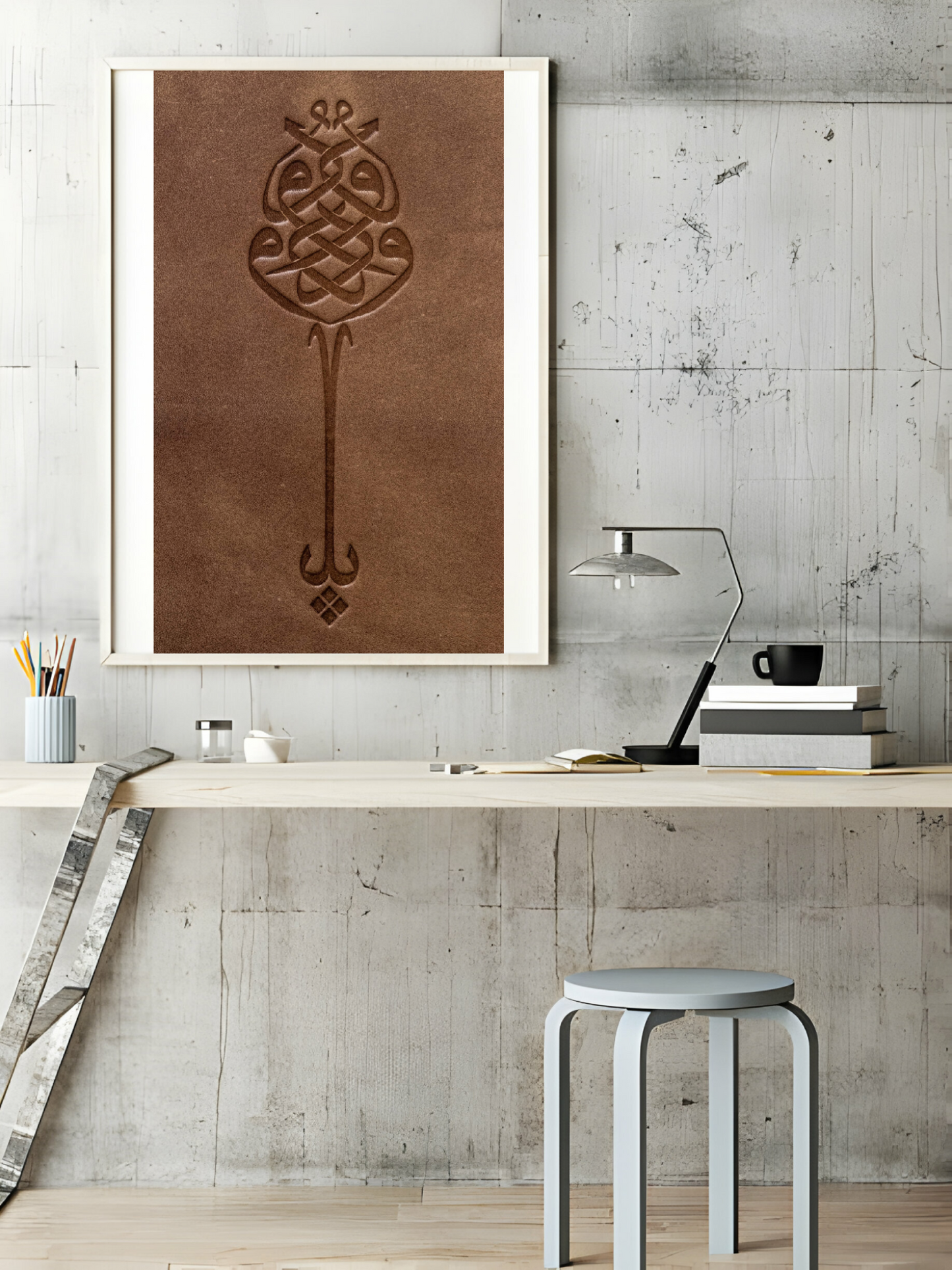 Ya Vedud Kahverengi Deri Baskı Tablo