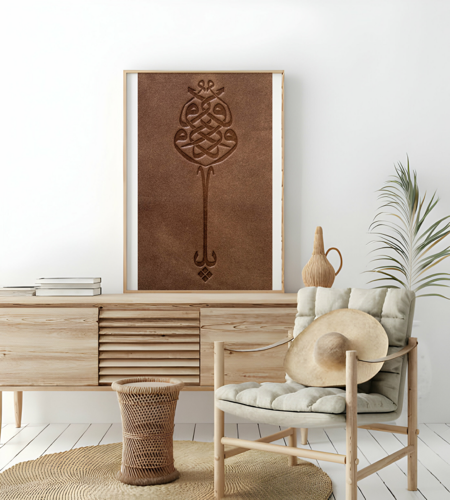 Ya Vedud Kahverengi Deri Baskı Tablo