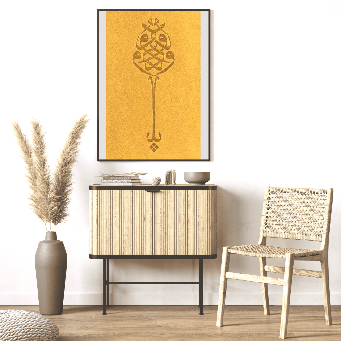 Ya Vedud Sarı Deri Baskı Tablo