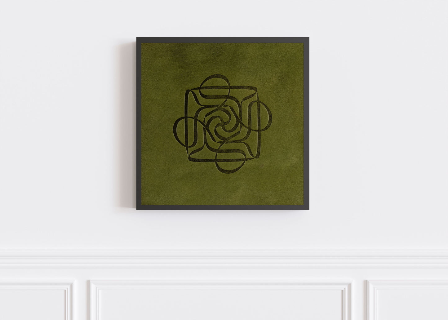 Four Ali Green Leather Wall Art