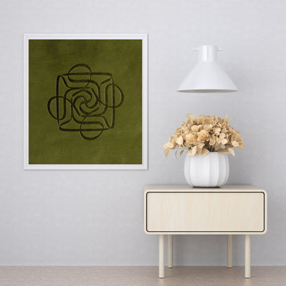 Dört Ali Yeşil Deri Baskı Tablo