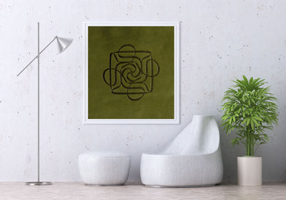 Dört Ali Yeşil Deri Baskı Tablo