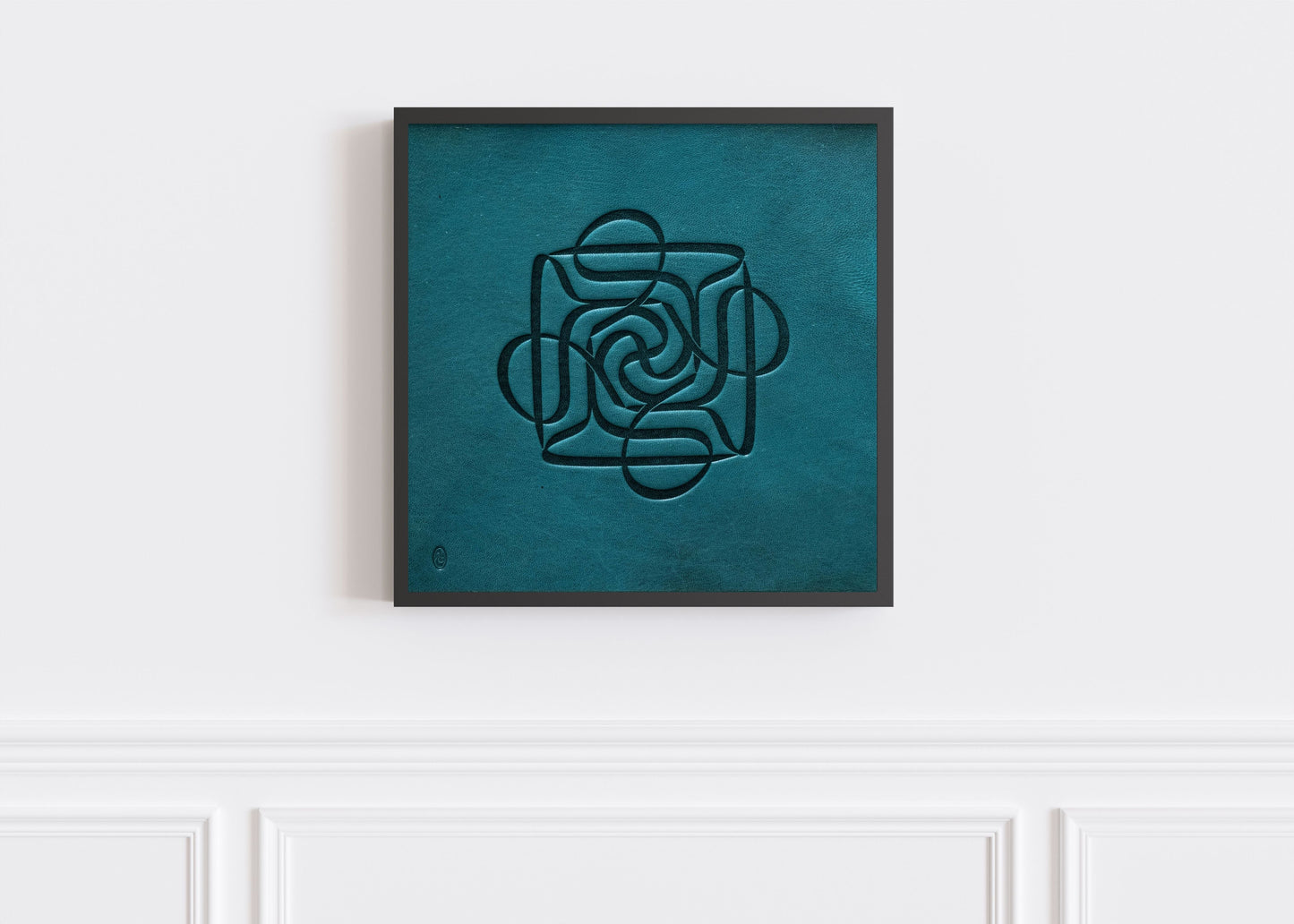 Four Ali Turquoise Leather Artwork